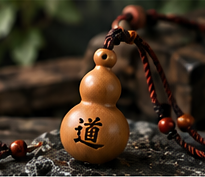 Gourd-shaped pendant with a cord detail